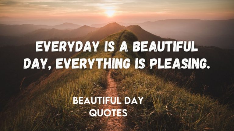 Everyday is a beautiful day, Everything is pleasing